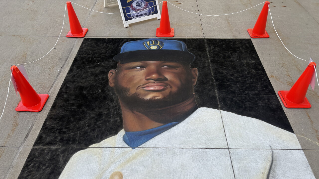 New Milwaukee resident Katie Bogan spent more than 20 hours creating a portrait of Jackson Chourio as Brewers excitement sweeps the city.