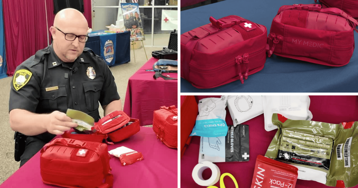 Police Basic First Aid Guide Petersburg police officers equipped with first aid kits funded by new ...