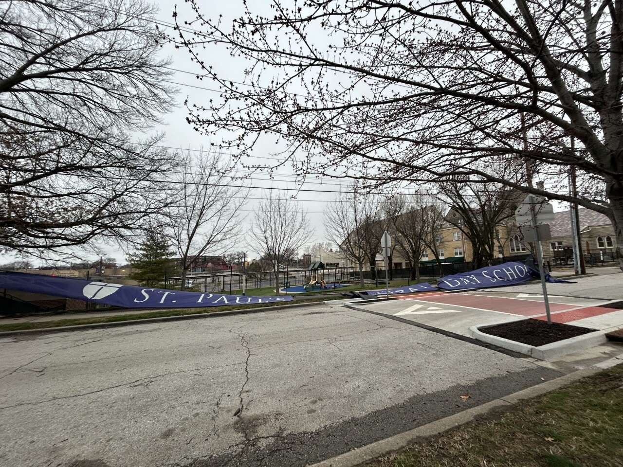 Fence down at St. Paul's Episcopal Day School