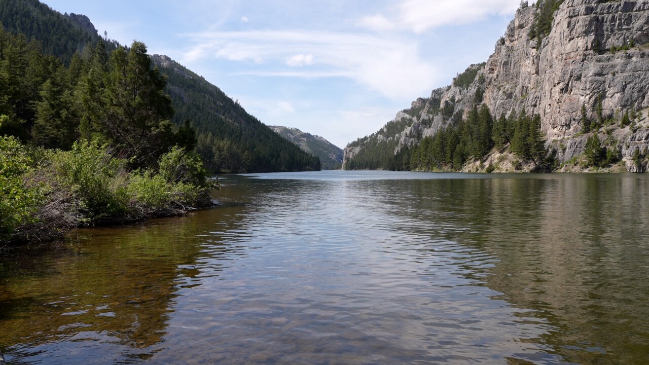 Low shot of Holter Lake
