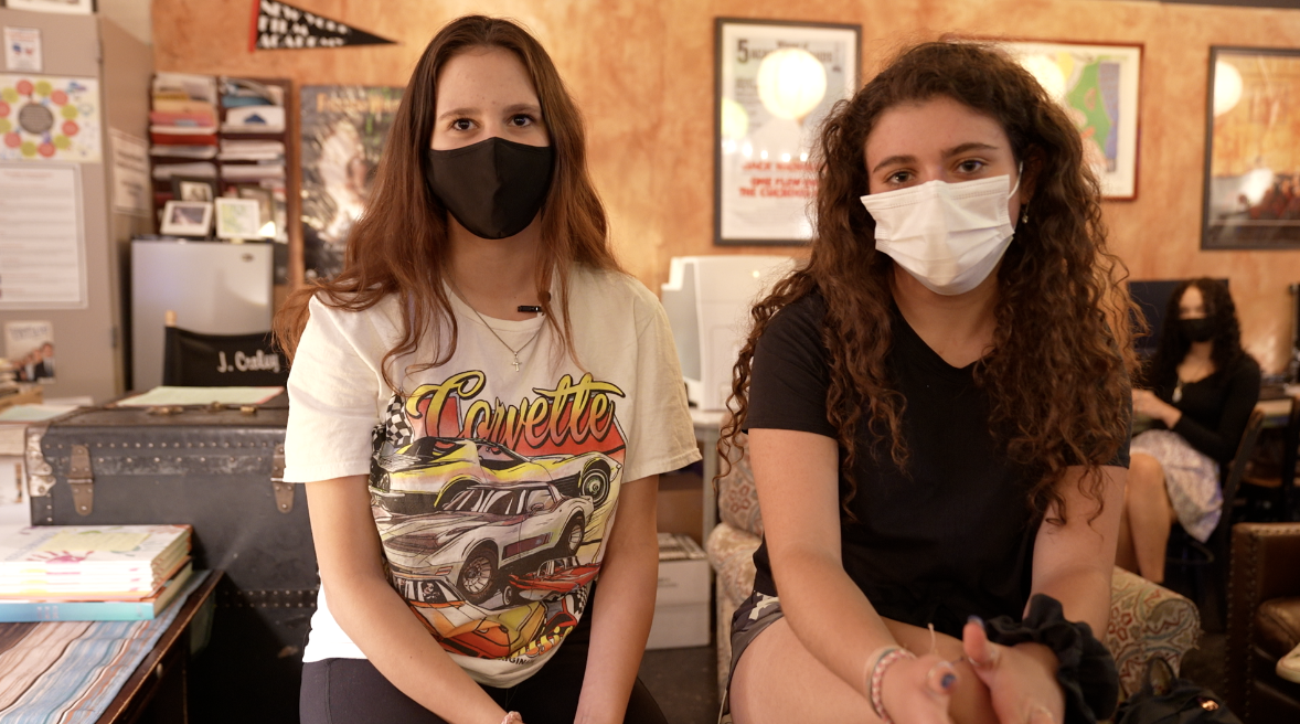 Paige Tuckerman and Bre Naderitz, DeWitt High School juniors