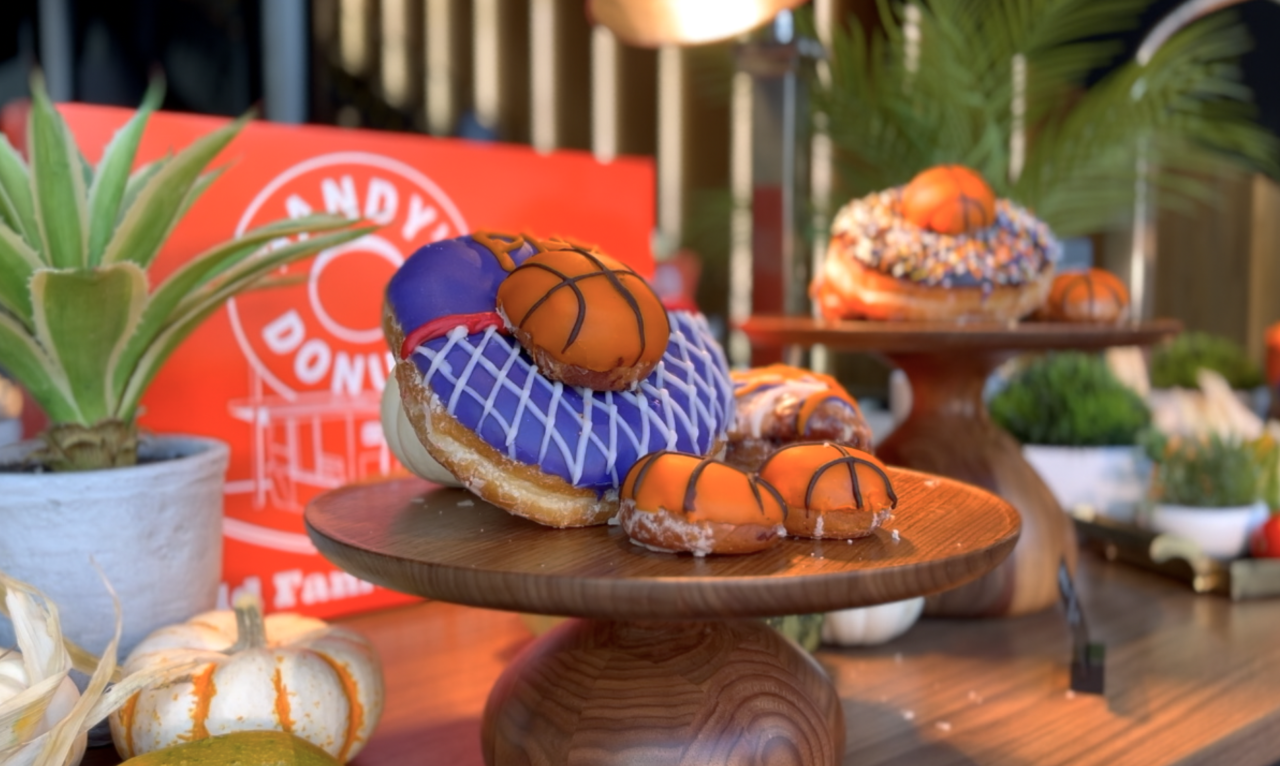 Randy’s Donuts jumbo glazed donut for the new Phoenix Suns’ season.