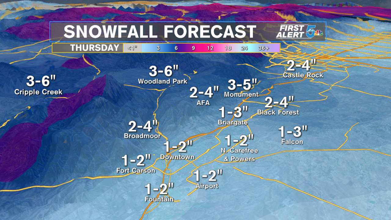 Pikes Peak Region Snow Forecast