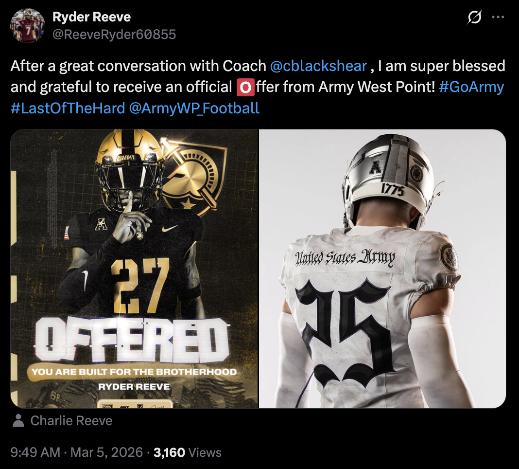 Ryder Reeve commits to Army