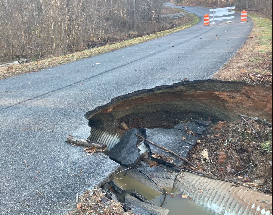 Storm damage along Bourne Road in Hanover County, Va.