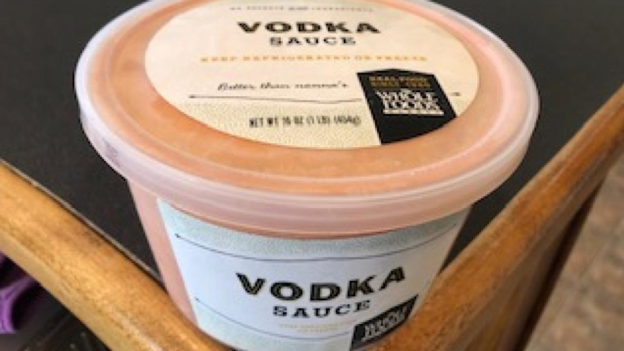 Whole Foods Vodka Sauce Recalled Due To Unlisted Milk In Product