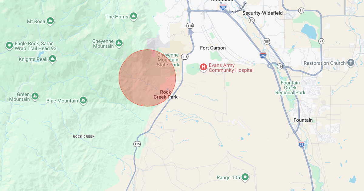 Pre-evacuation notice lifted for a fire southeast of Cheyenne Mountain