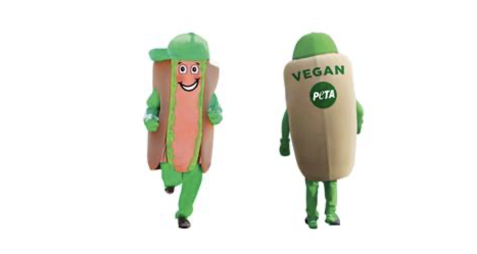 PETA vegan dog mascot