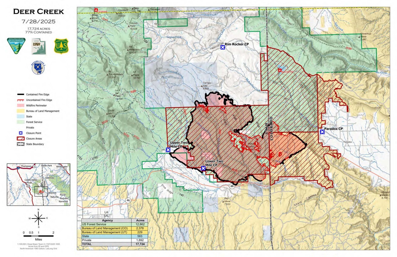 Deer Creek Fire in Utah and Colorado