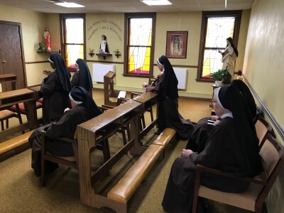 Carmelite nuns pray