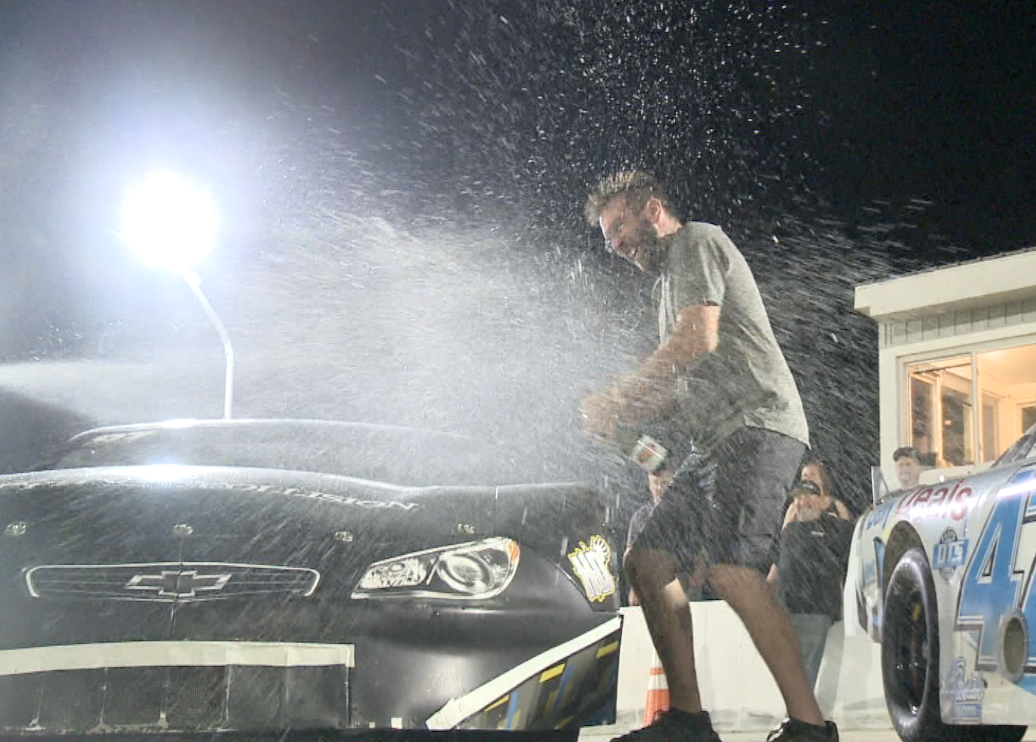 Josh Frye celebrates third different track title