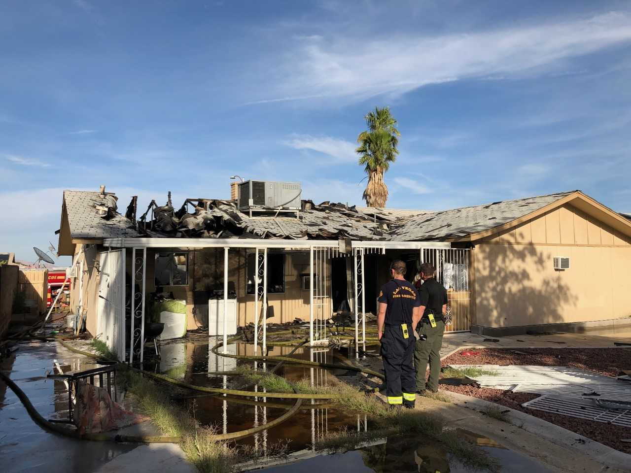 Family of 5 displaced, 2 injured in Las Vegas house fire