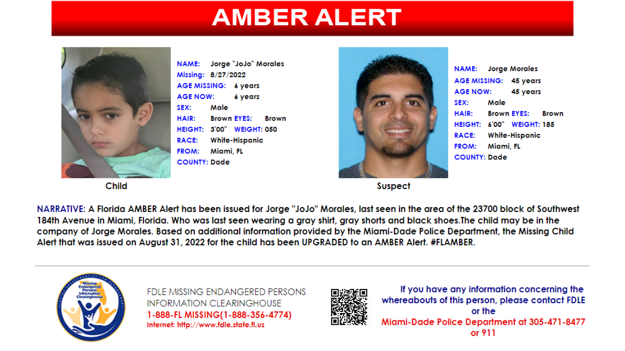 FDLE Amber Alert Jorge Morales