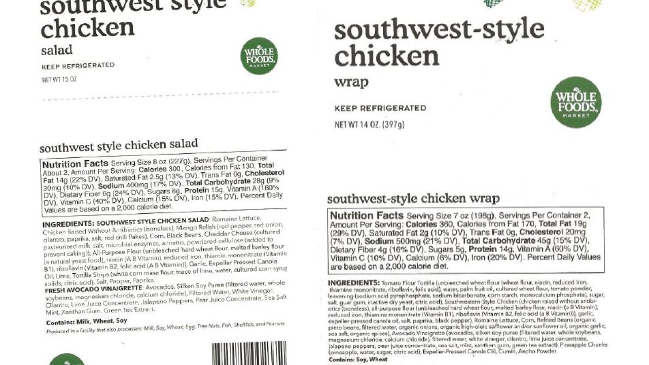 Chicken products from Whole Foods being recalled