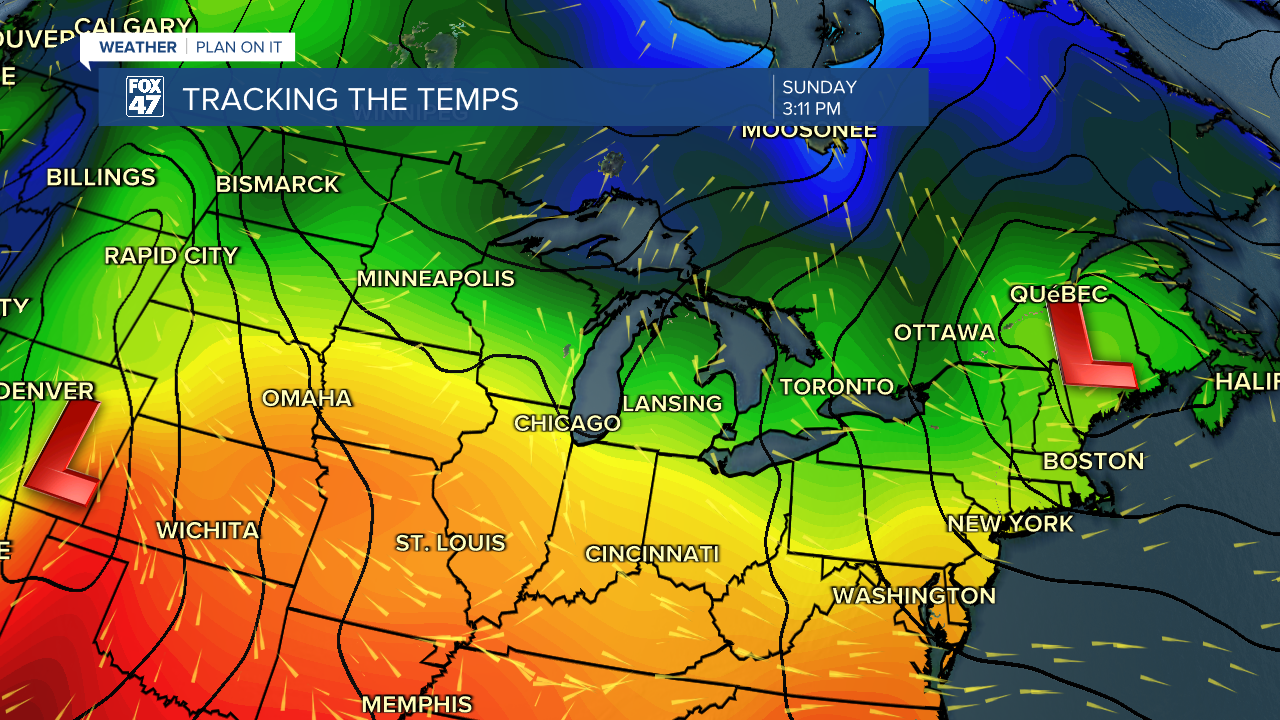 High pressure keeps us a bit cooler as we end the weekend