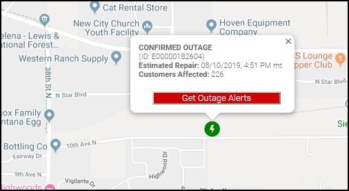 Power outage in Great Falls