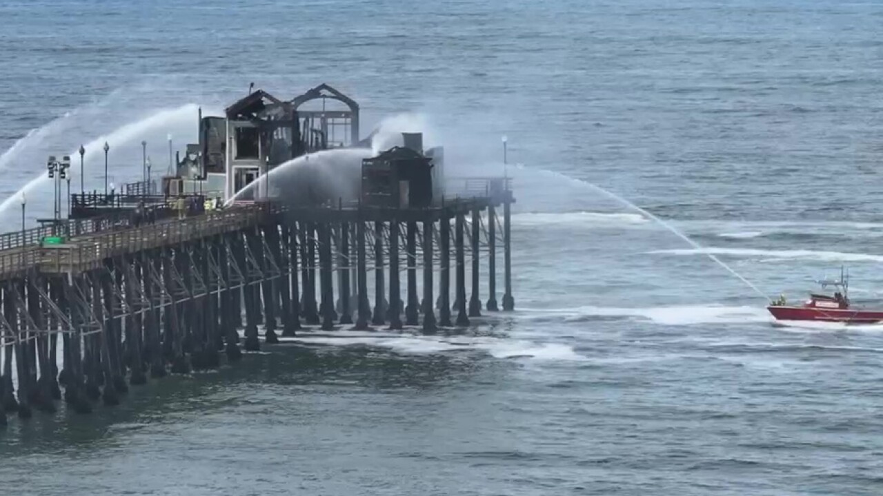 Oceanside Pier fire contained, cause of blaze under investigation