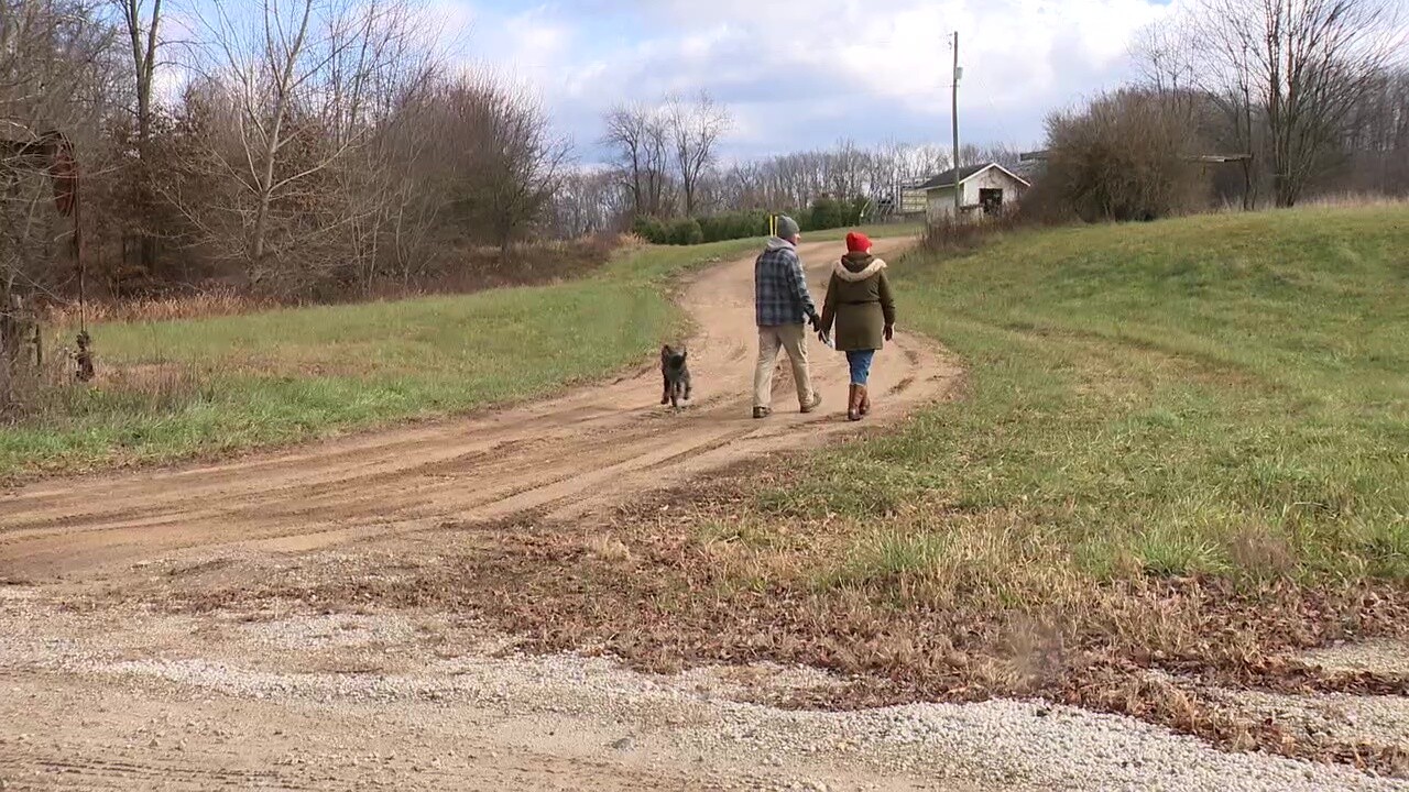 Ian Smith of Smith Evergreen Nursery shows News 5 reporter Michelle Jarboe one of the family's tree farms in Carroll County.