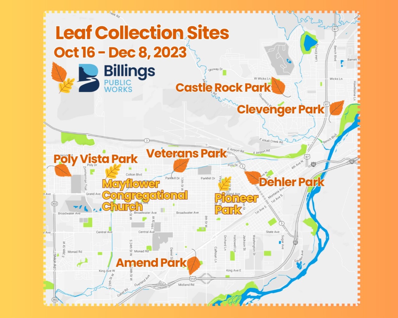 Leaf collection sites in Billings fill up over weekend; new locations added this year