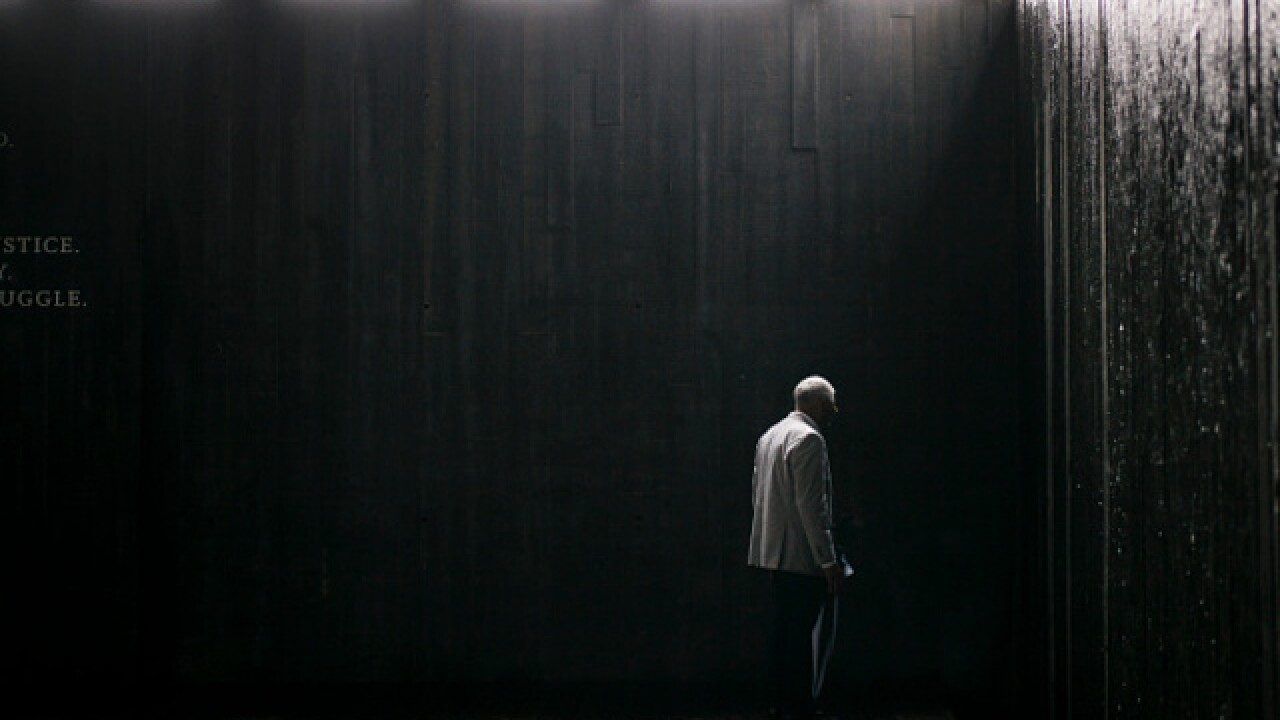 A chilling new memorial for lynching victims has opened in Alabama