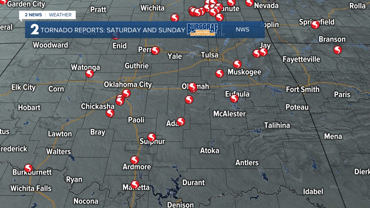 MAPS Tornados and warnings April 27