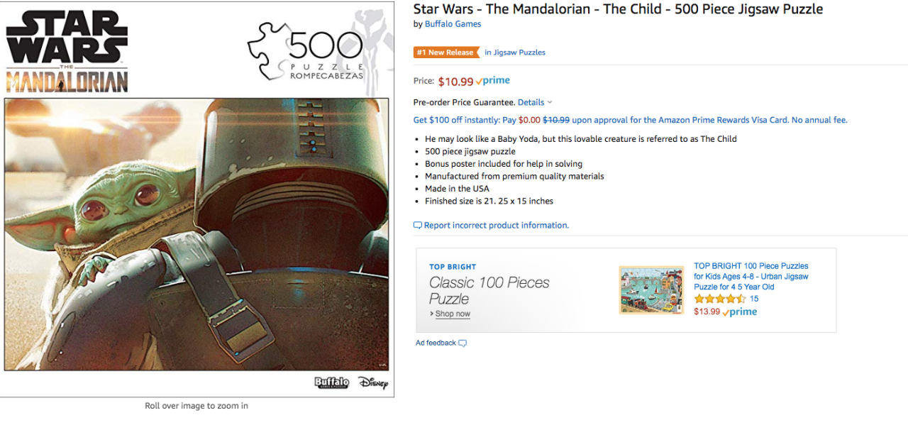 The Child The Mandalorian jigsaw puzzle