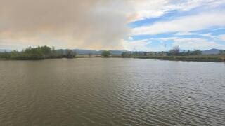 Burning operations on the Jericho Creek Fire produce heavy smoke
