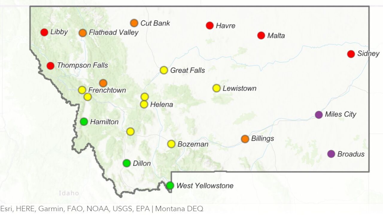 Air quality across Montana (May 17, 2023)