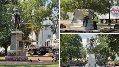 Crews begin removing Confederate statues from Capitol Square in Richmond