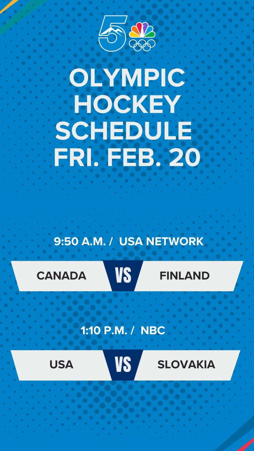 Feb 20 Olympic Schedule