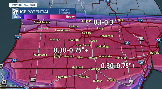 Potential ice into Thursday