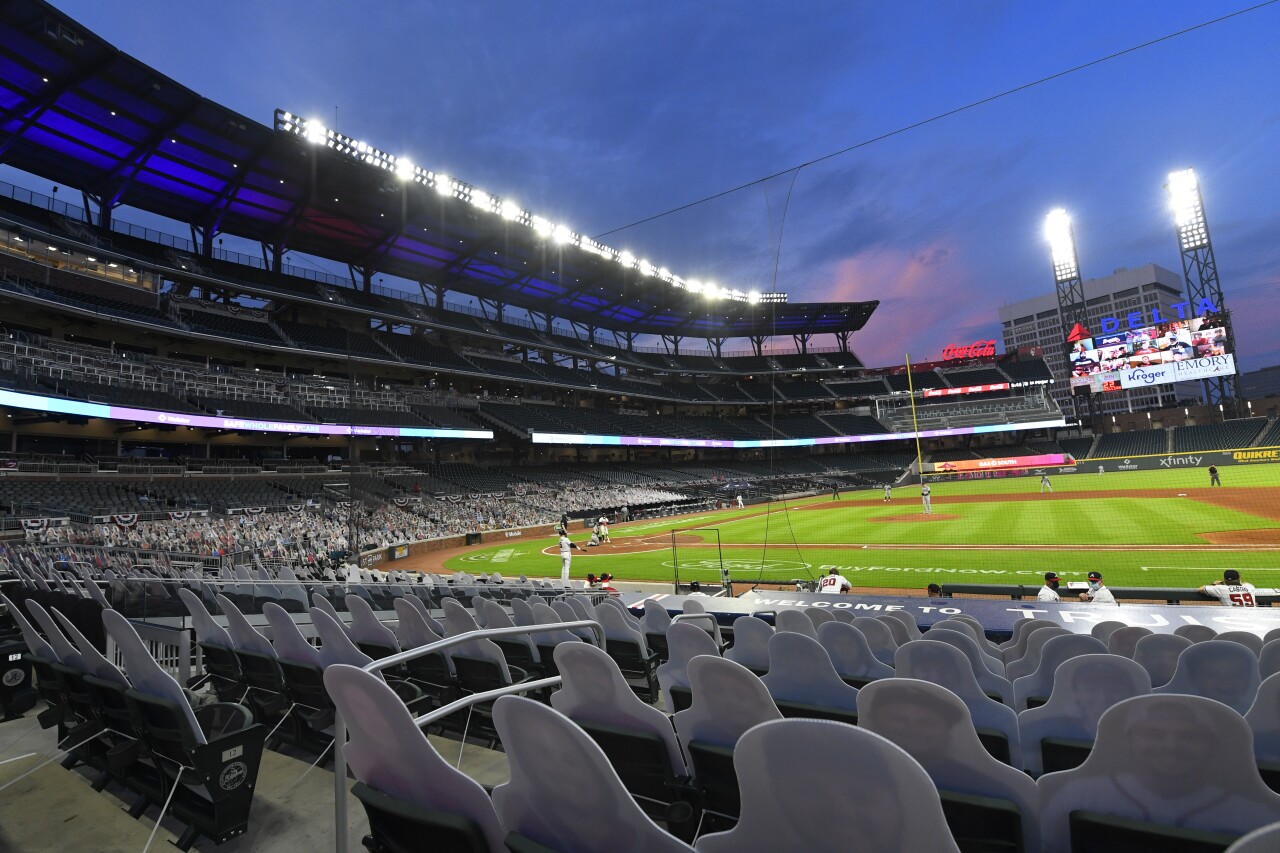 Empty stadium for Atlanta Braves game in July 2020