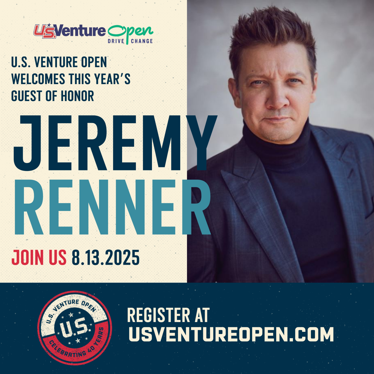 Jeremy Renner USVenture Foundation Appearance