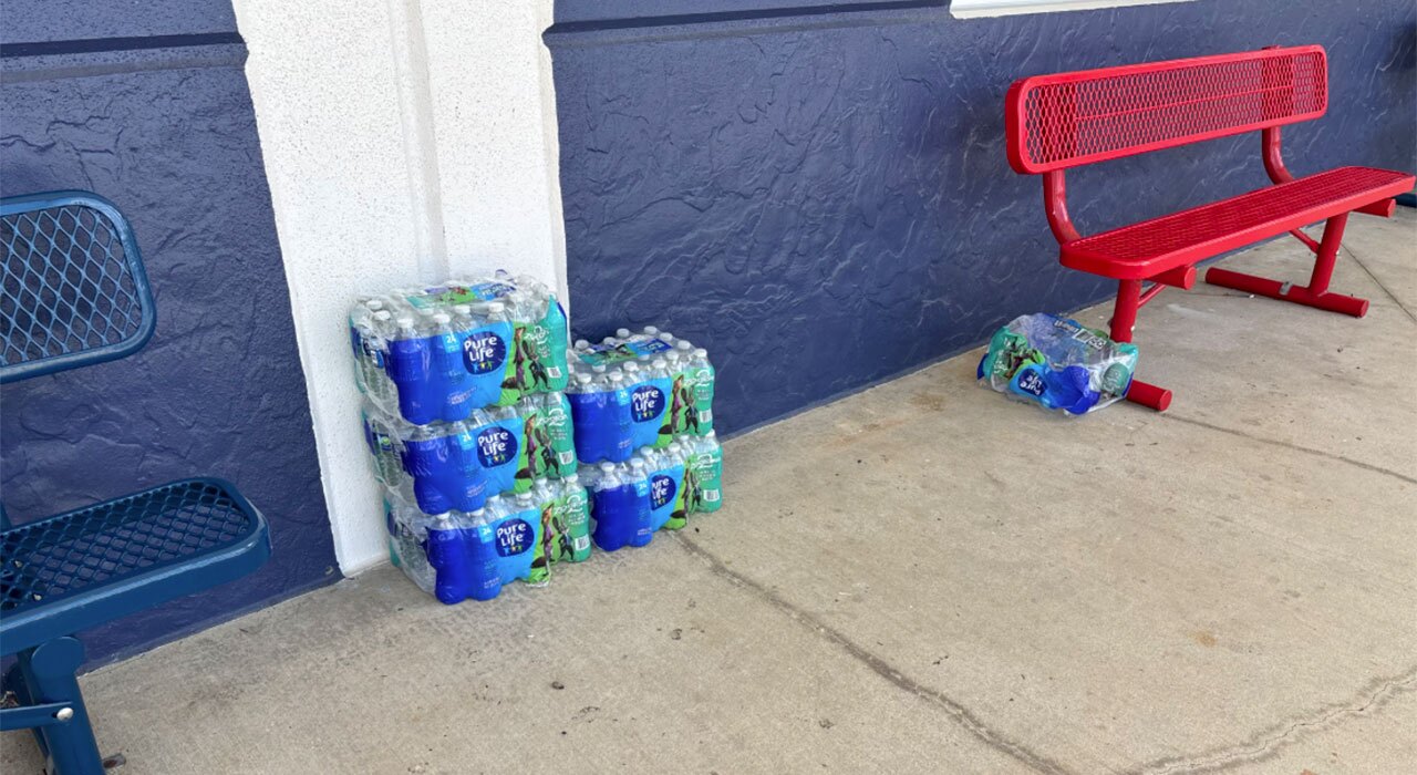 Water bottles at Forest Hill Community High School 