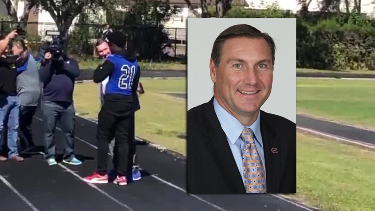 Florida Gators Head Football Coach Dan Mullen Surprises Wellington