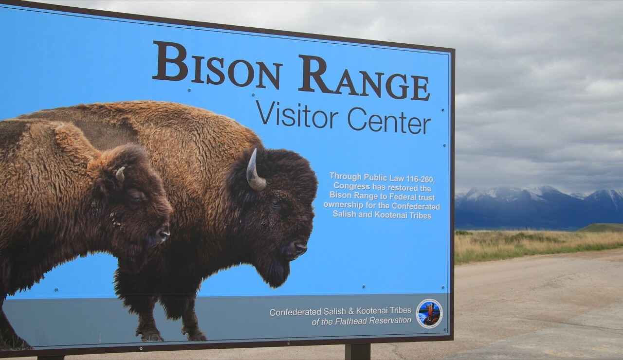 Bison Range Sign