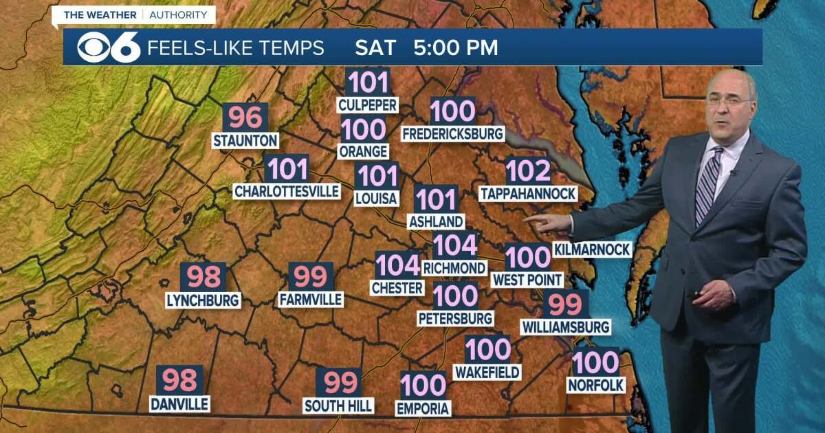 Heat intensifies across Virginia through the weekend