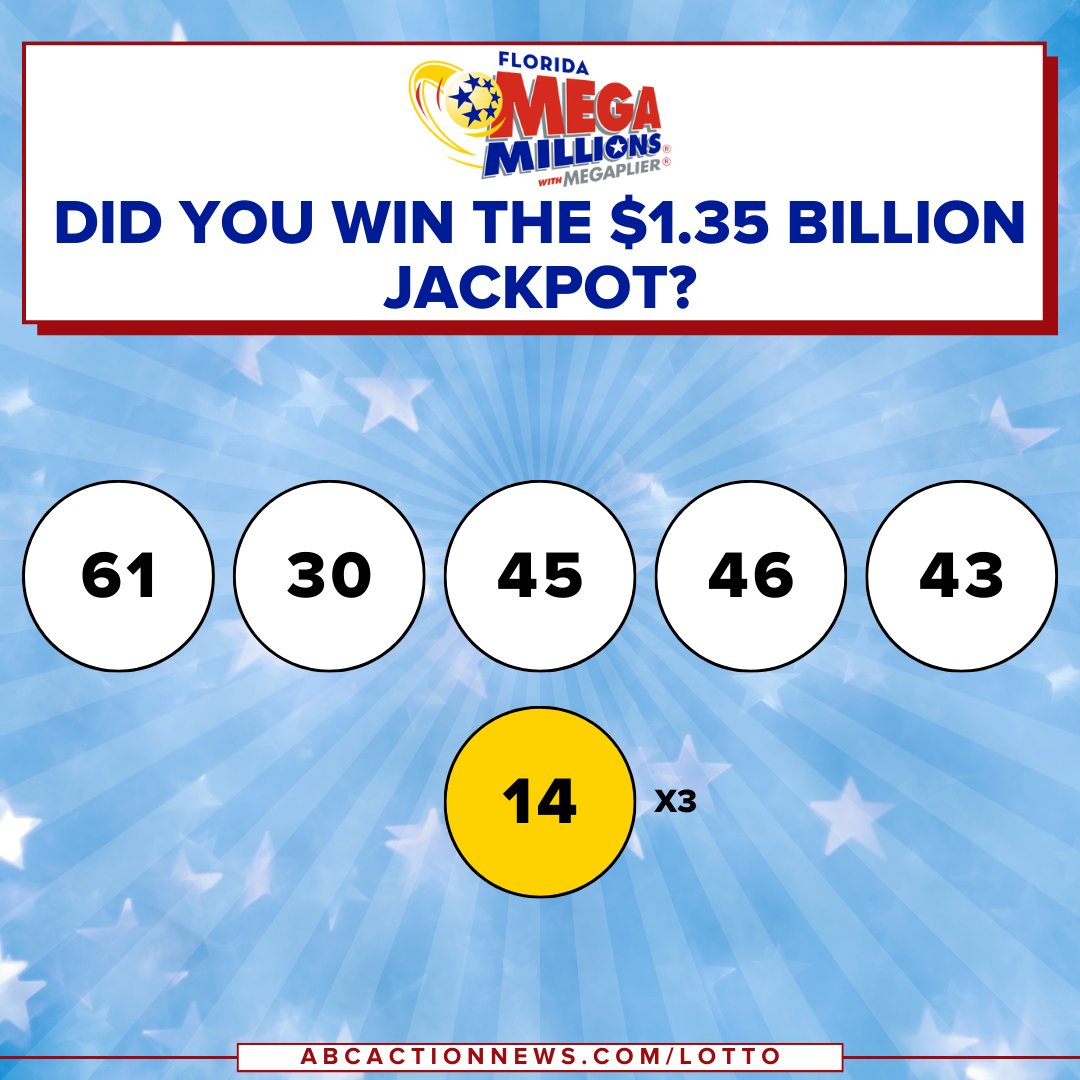 $1.35 Billion Mega Millions jackpot winning numbers