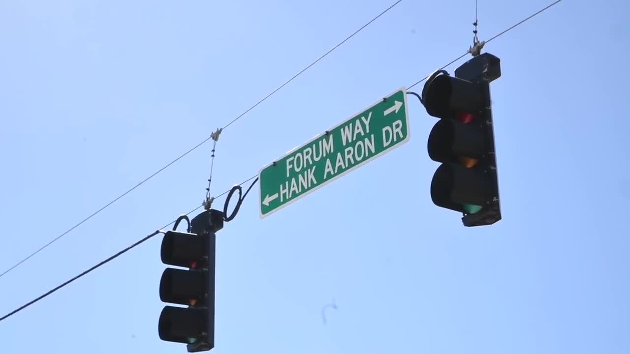 Hank Aaron Drive sign in West Palm Beach