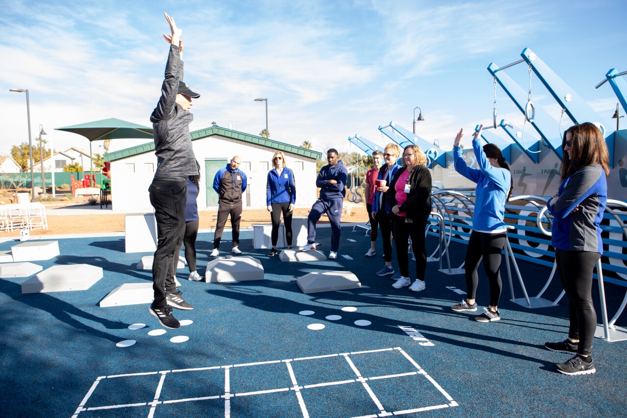 National Fitness Campaign Ambassadors training session on the new Las Vegas Fitness Court.jpg