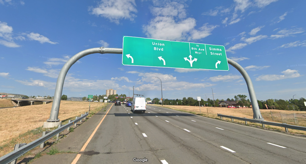 W. 6th Avenue off-ramp to Simms