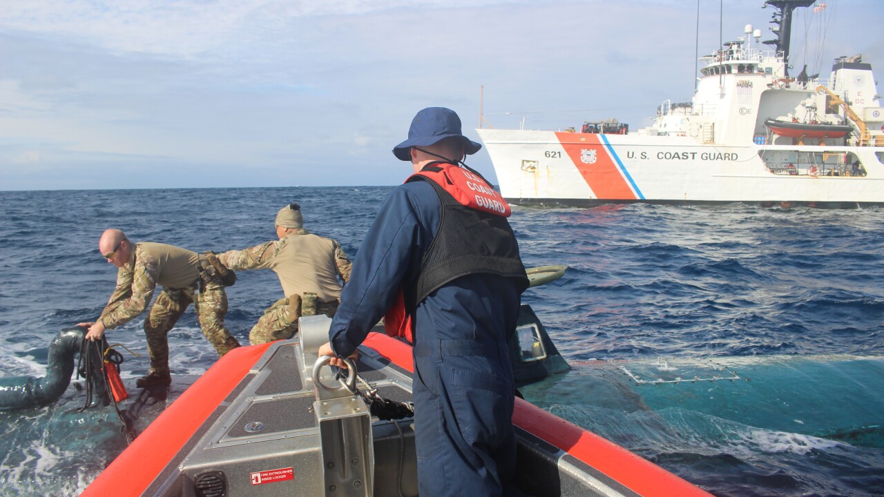 Coast Guard Cutter Valiant interdicts self-propelled semi-submersible in the Eastern Pacific