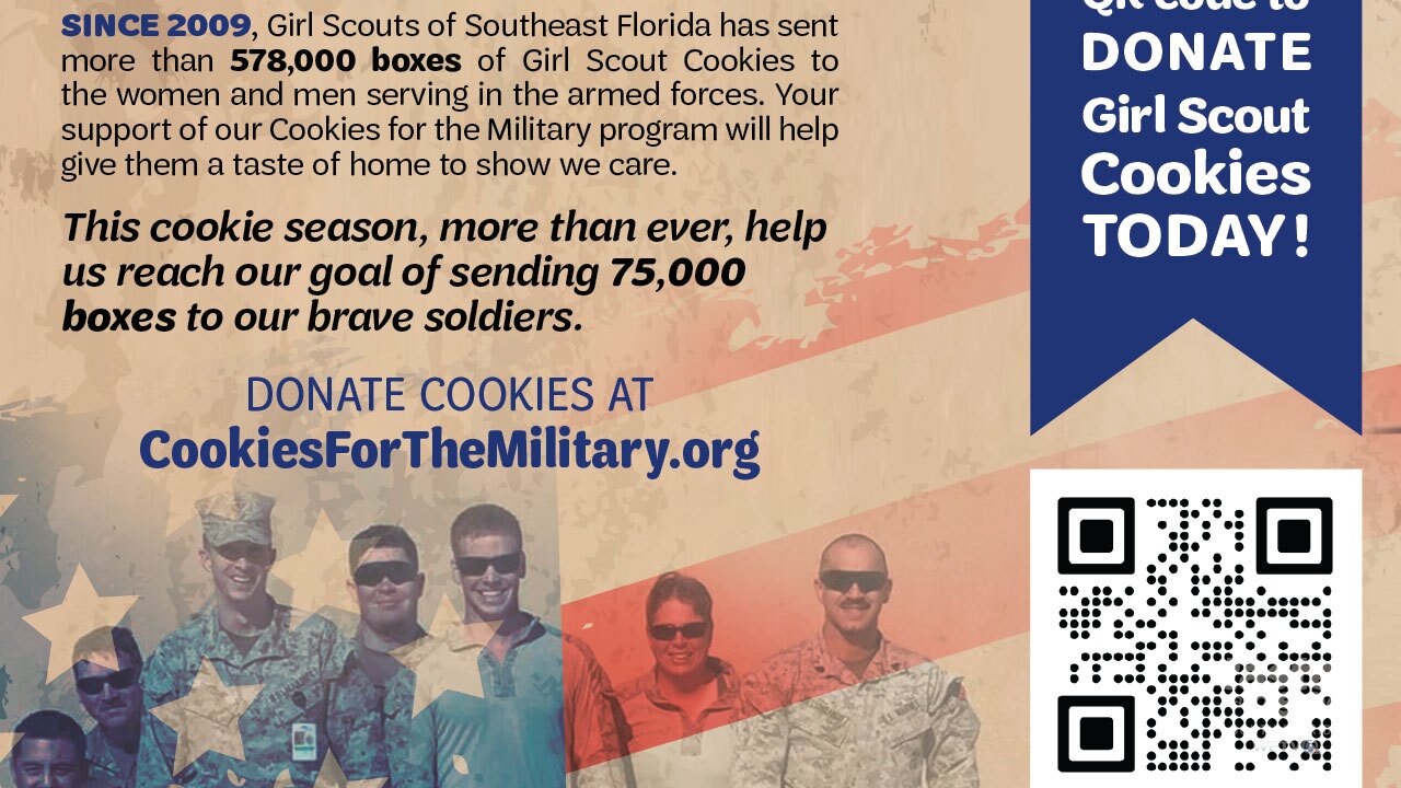 Donate Girl Scout Cookies to the military.