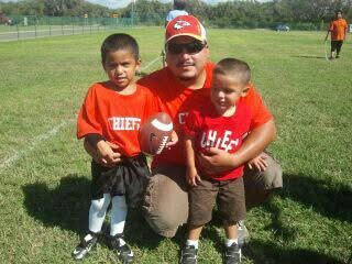 Traey Alvarado, Rockport-Fulton with his father