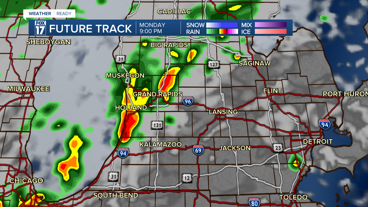 MONDAY EVENING RAINFALL
