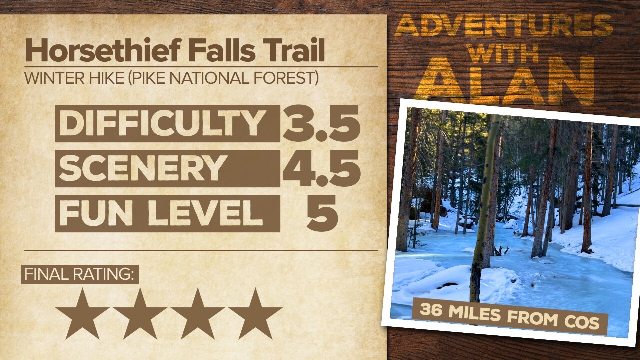 Horsethief Falls winter hike adventure rating
