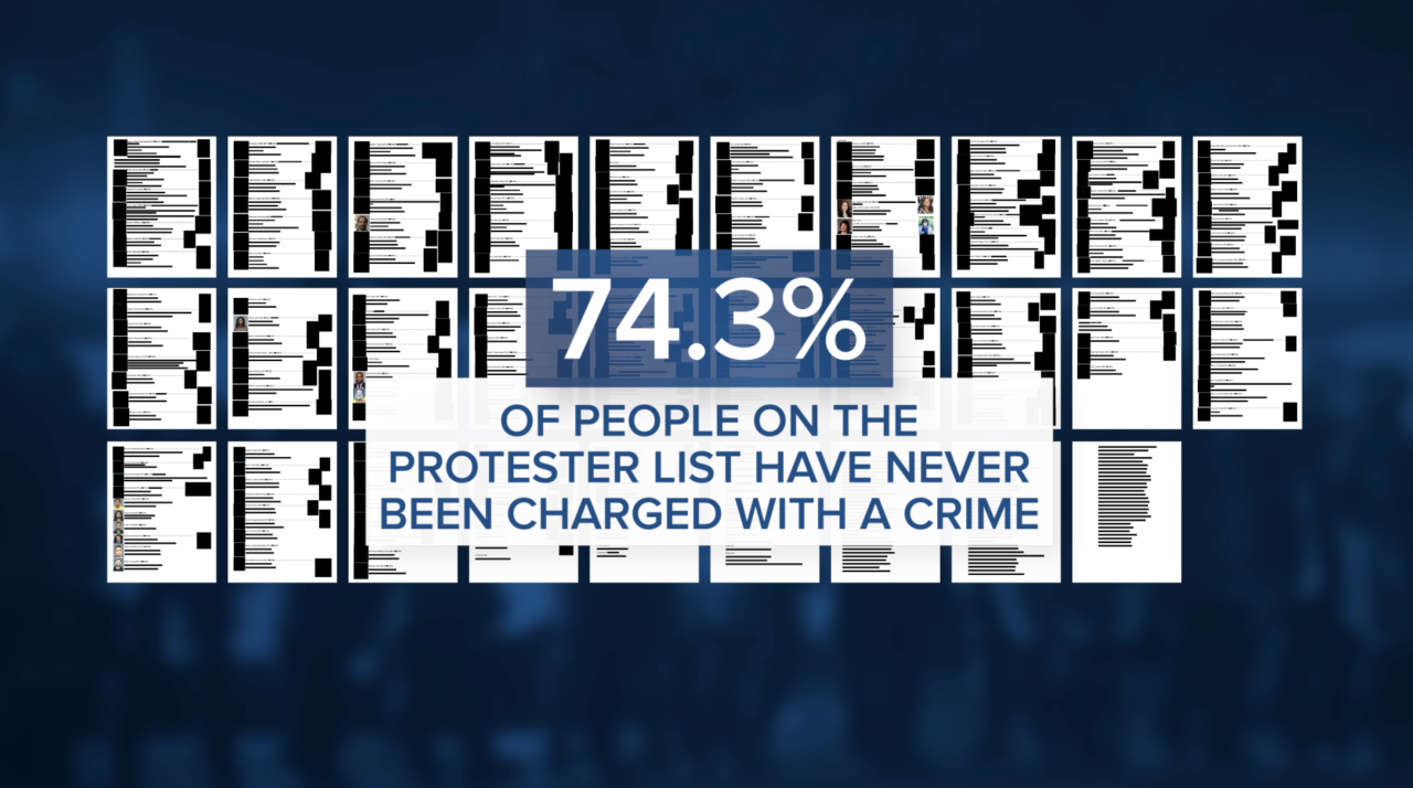Protester list statistics