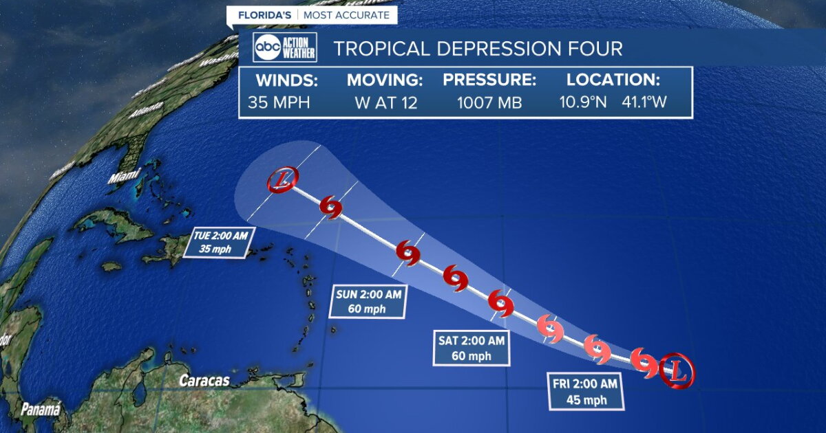 Tropical Depression 4 forms; expected to become Tropical Storm Cindy - Vimarsana News