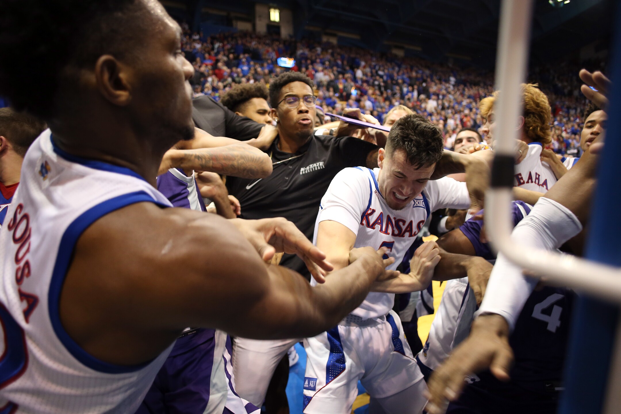Photos Fight Breaks Out At End Of Ku Vs Kstate Basketball Game