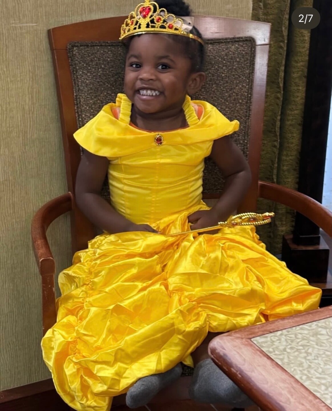 A photo of Jordan Bright dressed up like a princess